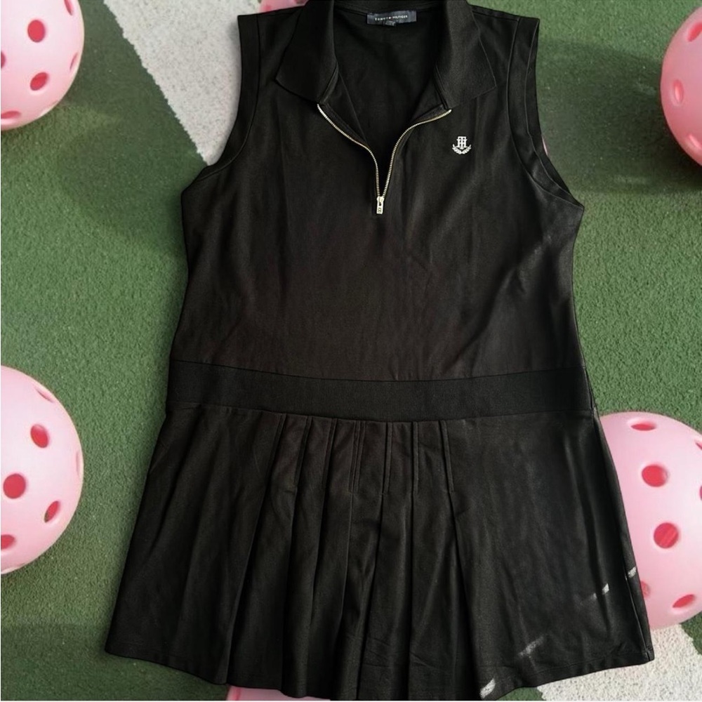 Tommy Hilfiger Black Zip-Up Tennis Dress